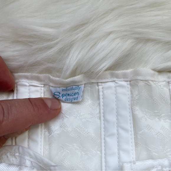 Vtg SPENCER Vintage 40s/50s Ivory Corset Girdle Lace Up Zip Up Boning - Picture 3 of 16